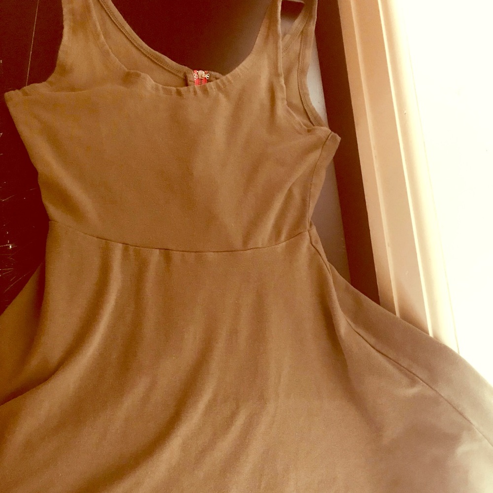 Olive skater dress with pink zipper Express Med